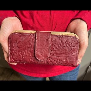 Tooled leather wallet